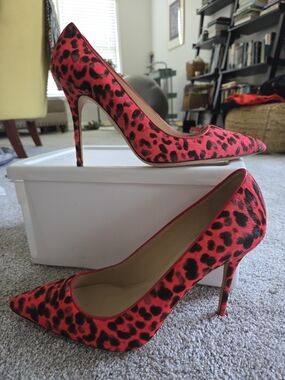 RARE J. Crew Pink and Black Leopard-Print Pointed Toe Pumps